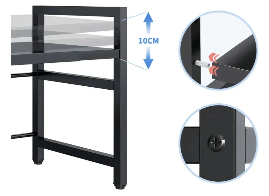 Estante Repisa Extensible Horno Microondas Con Ganchos
