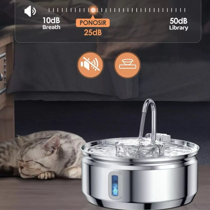 Bebedero Automático Gatos Perros Fuente Agua 3.2l Inox