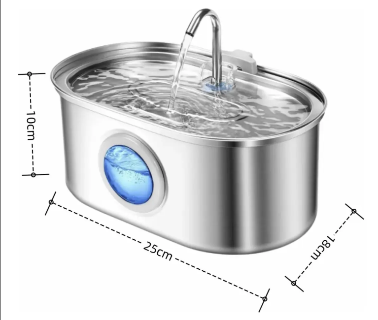 Bebedero Automático Gatos Perros Fuente Agua 3.2l Inox