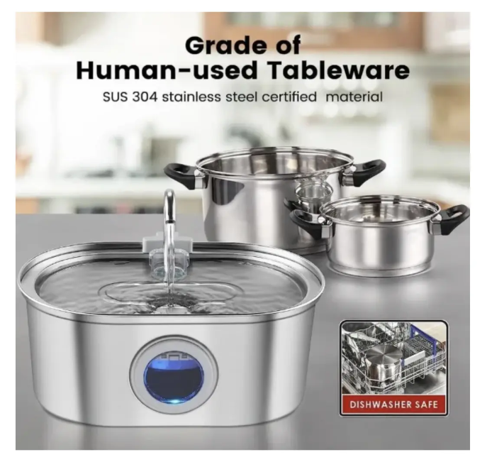 Bebedero Automático Gatos Perros Fuente Agua 3.2l Inox