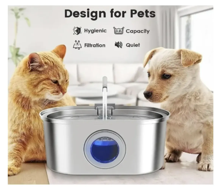 Bebedero Automático Gatos Perros Fuente Agua 3.2l Inox
