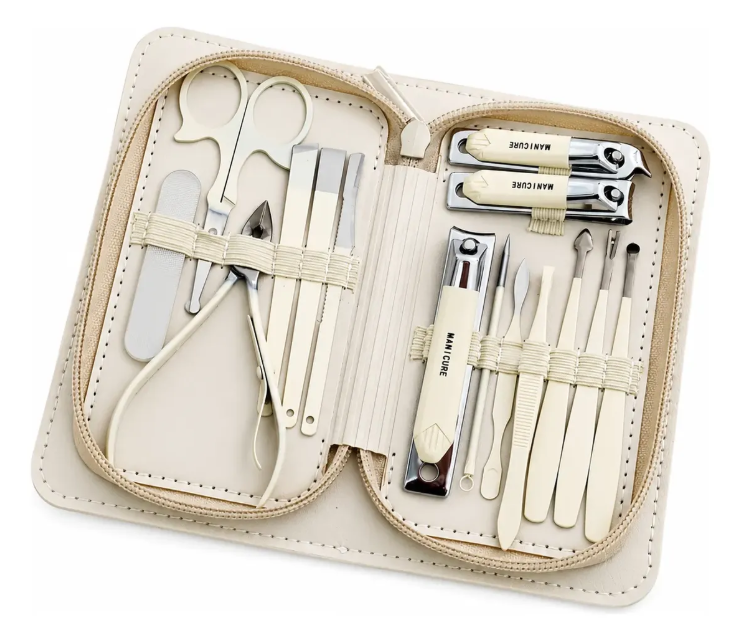 Kit Manicure Pedicure Profesional 15 En 1 Acero Inoxidable