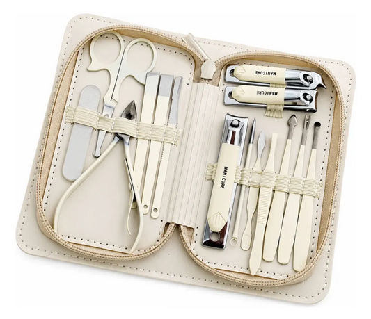 Kit Manicure Pedicure Profesional 15 En 1 Acero Inoxidable
