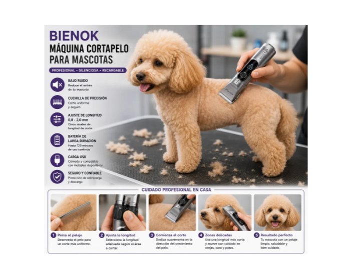 Maquina Cortar Pelo Perros Cortadora Canina Accesorios