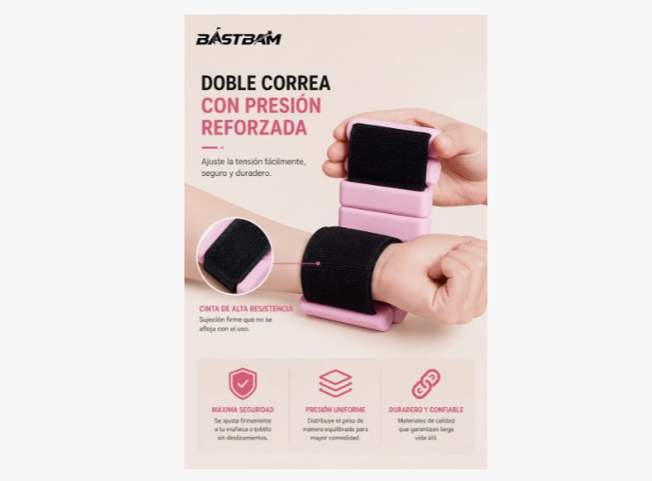 Kit 2 Brazaletes Pesas Ajustables 2 Lbs Para Tobillos Y Muñe
