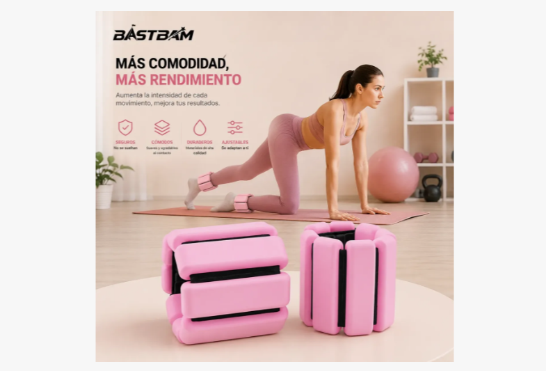Kit 2 Brazaletes Pesas Ajustables 2 Lbs Para Tobillos Y Muñe