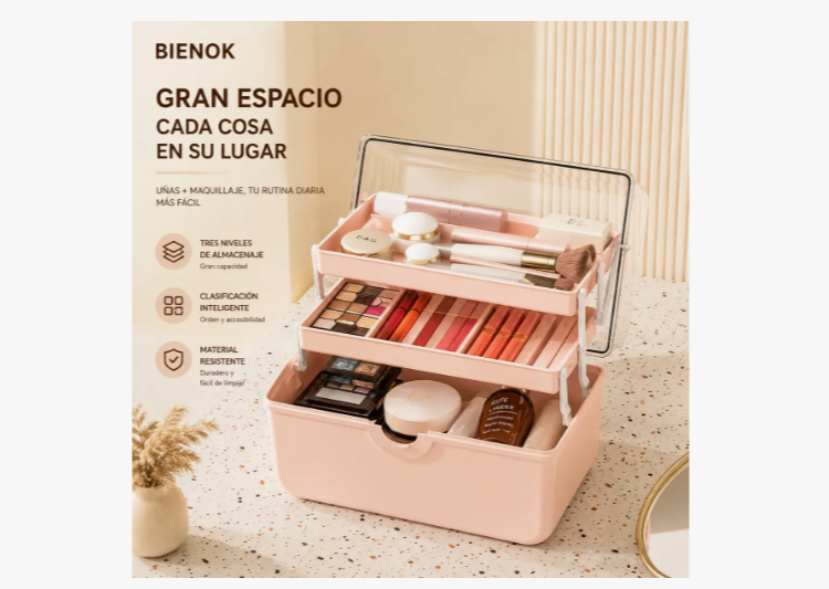 Caja Organizadora De Maquillaje Y Cosméticos Portátil