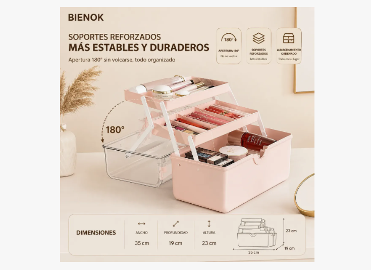 Caja Organizadora De Maquillaje Y Cosméticos Portátil