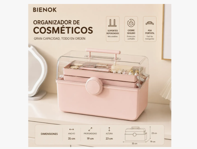 Caja Organizadora De Maquillaje Y Cosméticos Portátil