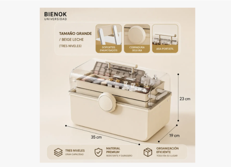 Caja Organizadora De Maquillaje Y Cosméticos Portátil