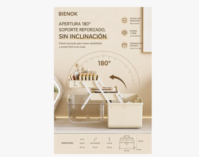 Caja Organizadora De Maquillaje Y Cosméticos Portátil