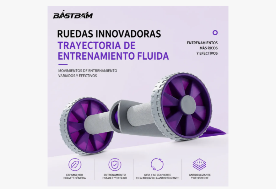 Rueda Abdominal Con Rebote Automático Bandas Elásticas