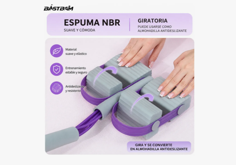 Rueda Abdominal Con Rebote Automático Bandas Elásticas