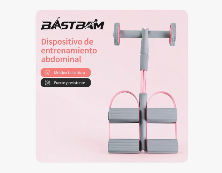 Rueda Abdominal Con Rebote Automático Bandas Elásticas