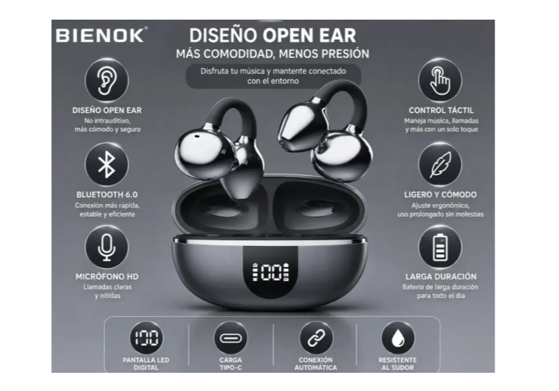 Audífonos Bluetooth Ows 6.0 Deportivos Con Pantalla Led