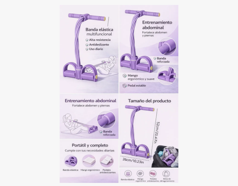 Bandas Elásticas Con Pedal Para Brazos Piernas Fitness