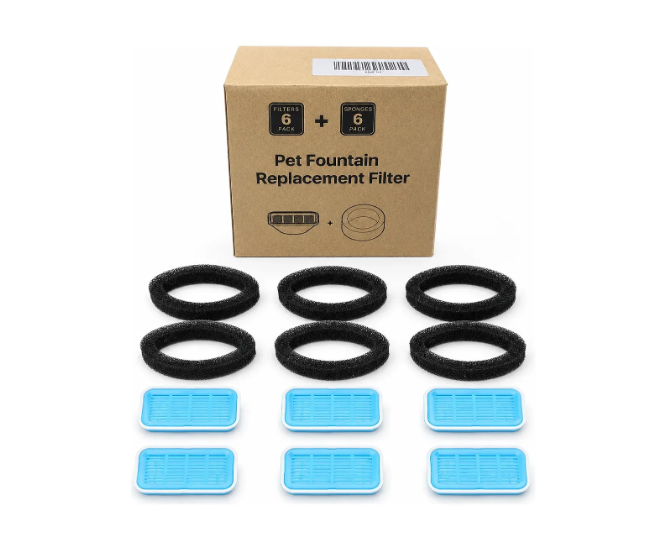 Pack 6 Filtros De Repuesto Para Fuente De Agua Mascotas