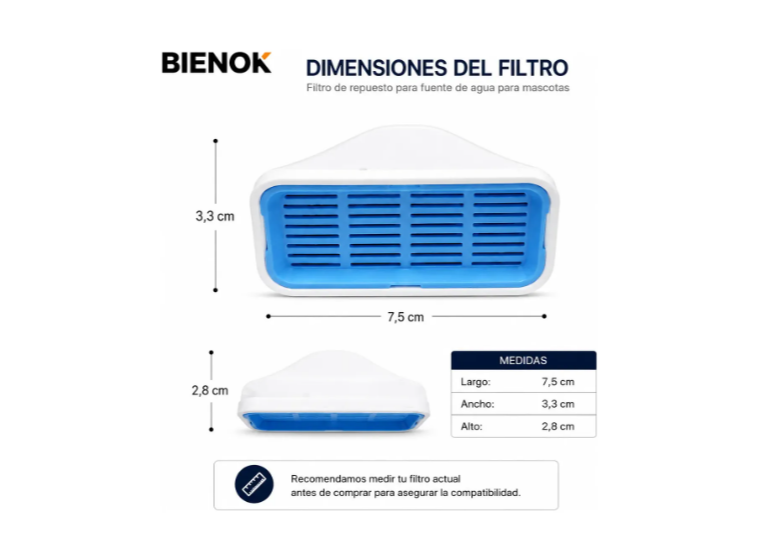 Pack 6 Filtros De Repuesto Para Fuente De Agua Mascotas