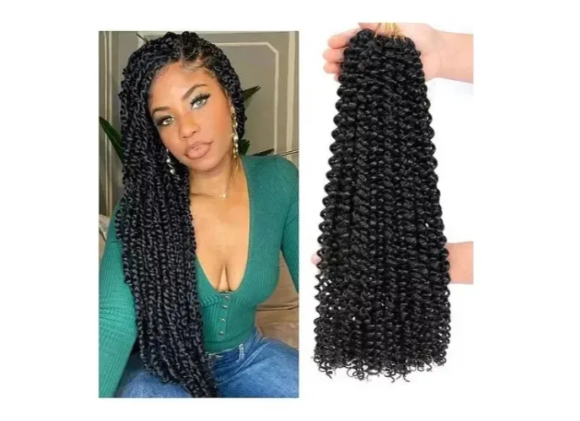 3 X Crochet Trenzado Extensiones De Cabello 22 Pulgadas Color 1 Negro