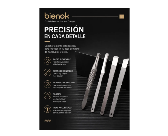 Kit Manicure Pedicure Profesional 15 En 1 Acero Inoxidable