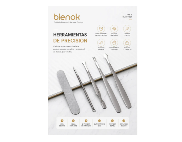 Kit Manicure Pedicure Profesional 15 En 1 Acero Inoxidable