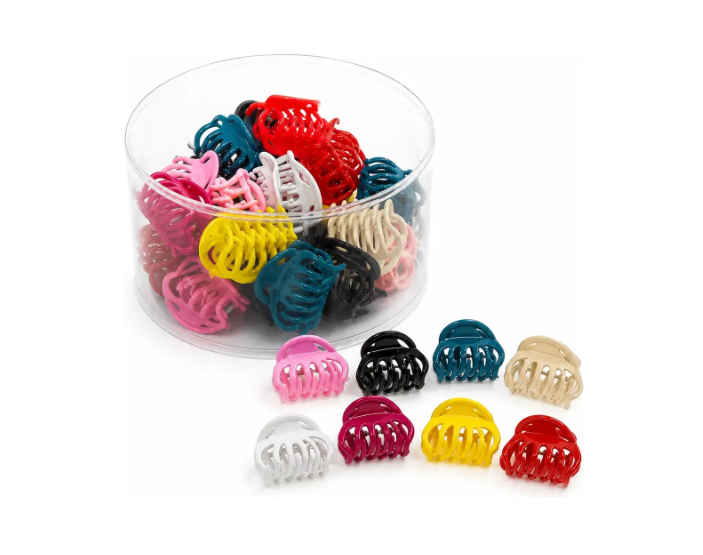 Caja X 24 Ganchos Mini Para Cabello Colores Surtidos
