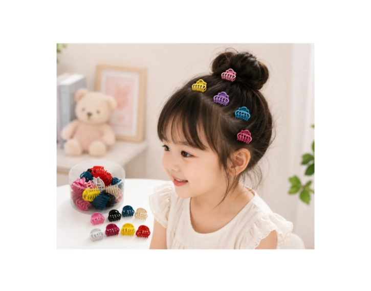 Caja X 24 Ganchos Mini Para Cabello Colores Surtidos