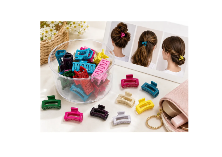 Caja X 24 Ganchos Mini Para Cabello Colores Surtidos