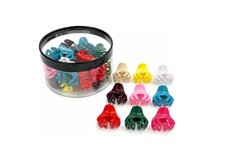 Caja X 24 Ganchos Mini Para Cabello Colores Surtidos