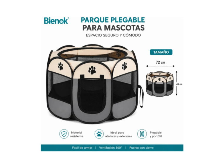 Corral Plegable Portátil Para Mascotas Perros Y Gatos