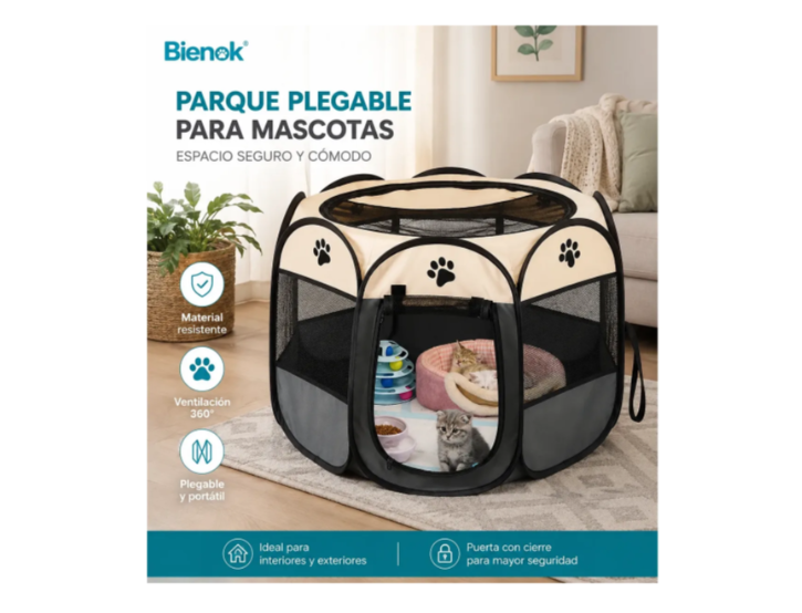 Corral Plegable Portátil Para Mascotas Perros Y Gatos