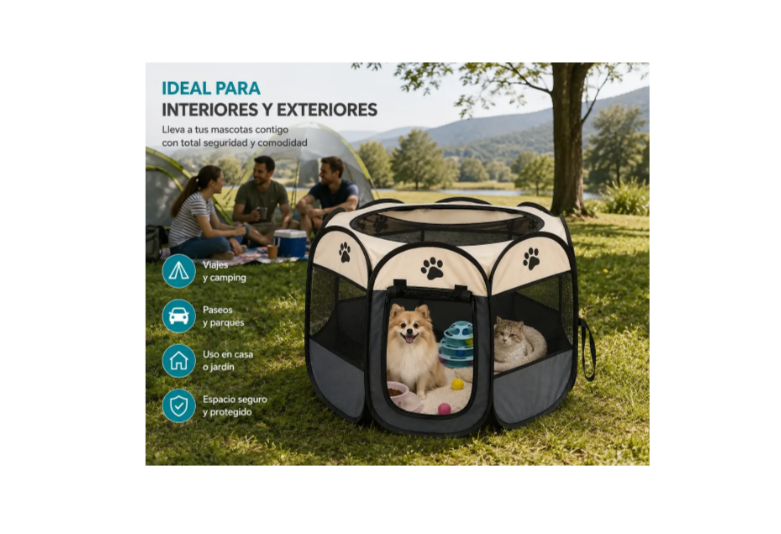 Corral Plegable Portátil Para Mascotas Perros Y Gatos