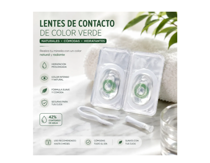Lentes De Contacto Cosméticos 3d Con Estuche Y Accesorios