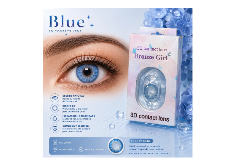 Lentes De Contacto Cosméticos 3d Con Estuche Y Accesorios