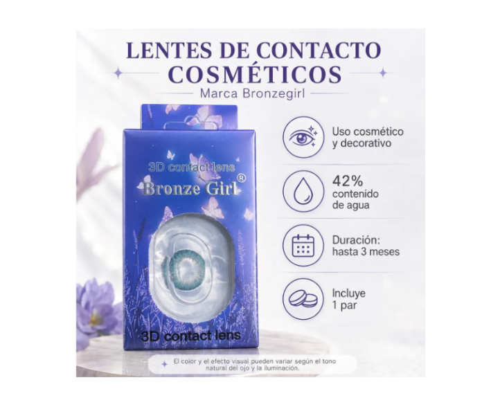 Lentes De Contacto Cosméticos 3d Con Estuche Y Accesorios