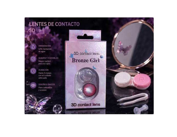 Lentes De Contacto Cosméticos 3d Con Estuche Y Accesorios