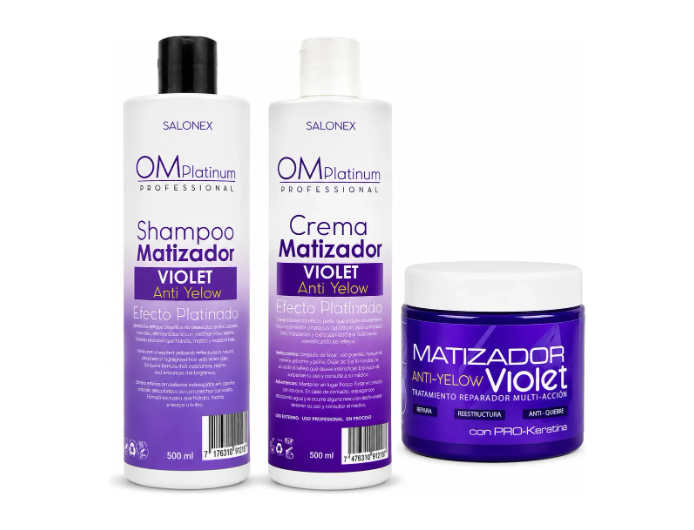 Kit Shampoo + Crema + Crema Matizador Salonex 500ml
