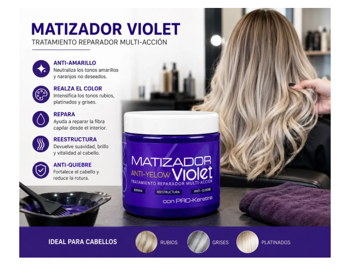 Kit Shampoo + Crema + Crema Matizador Salonex 500ml
