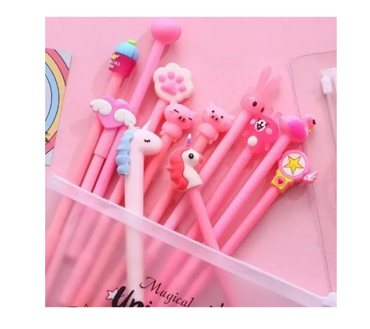 Set 20 Lápices Diferentes Diseño Con Estuche Unicornio