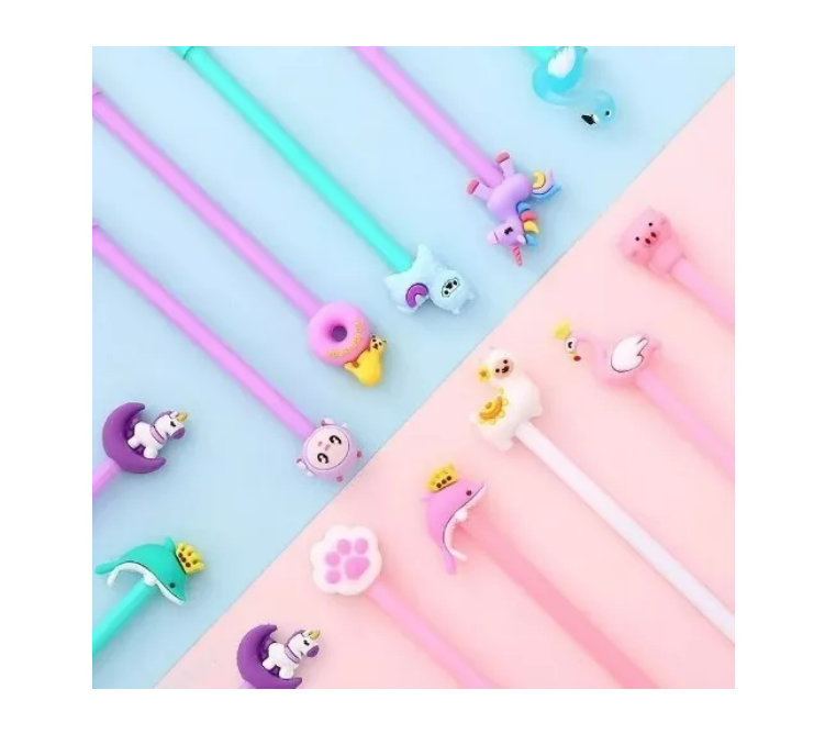 Set 20 Lápices Diferentes Diseño Con Estuche Unicornio