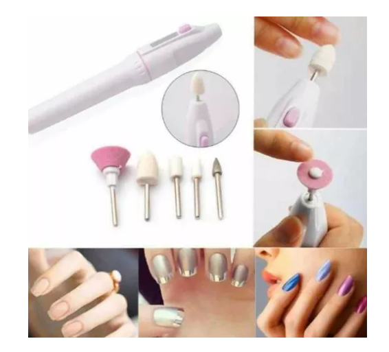 Set Manicure Mini Torno Uñas Pedicure 5 Piezas