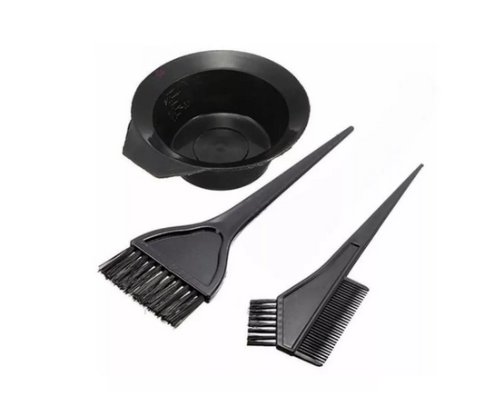 Pocillo + Cepillos Peluquería Para Tintura Teñido Pelo