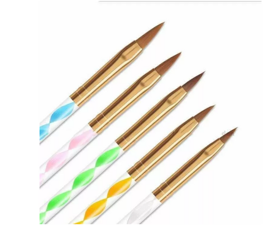 Set De 5 Pinceles Para Uñas Acrílico Manicure