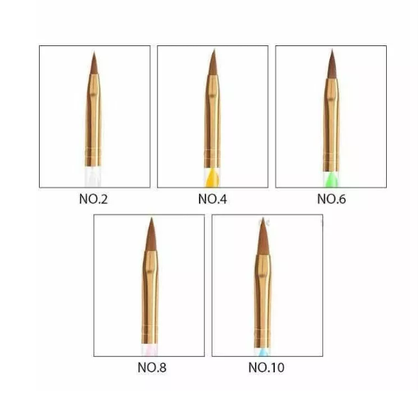 Set De 5 Pinceles Para Uñas Acrílico Manicure