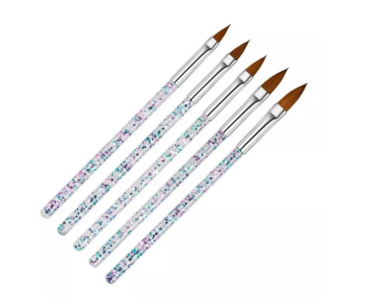 Set De 5 Pinceles Para Uñas Acrílico Manicure