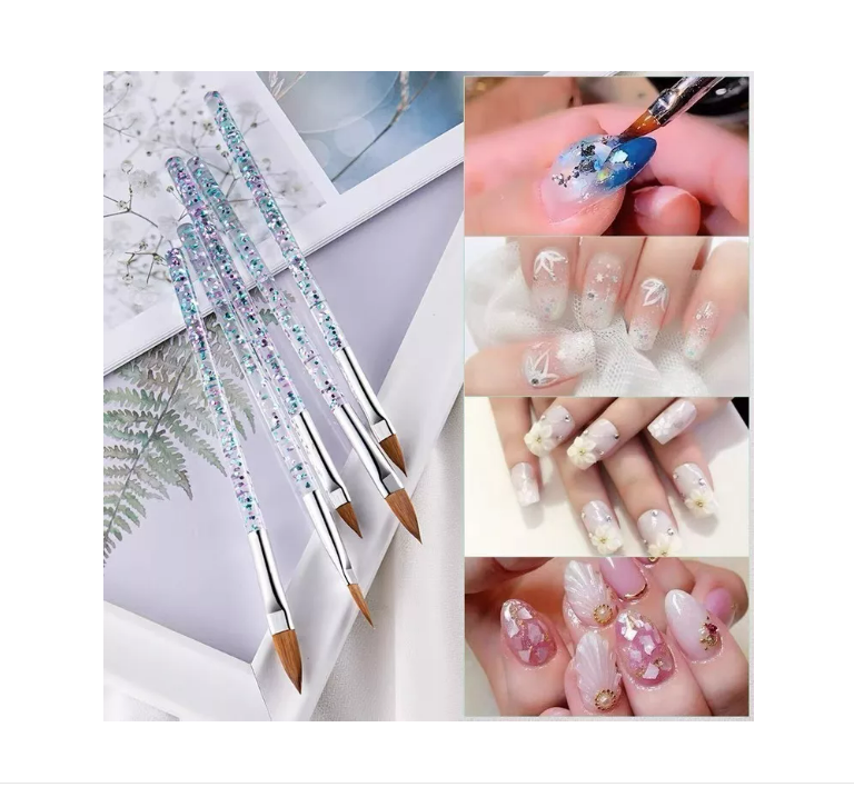 Set De 5 Pinceles Para Uñas Acrílico Manicure