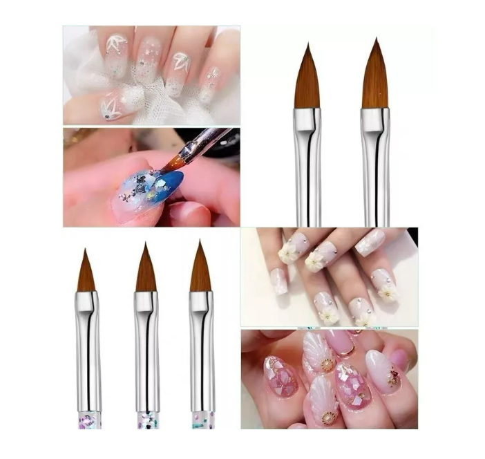 Set De 5 Pinceles Para Uñas Acrílico Manicure
