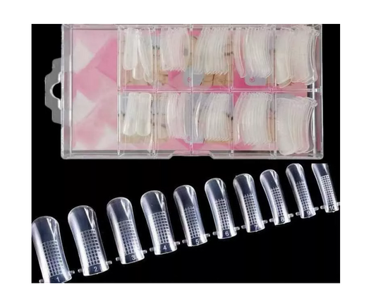 Set 100 Uñas Dual System Para Polygel Acrilicos Gel
