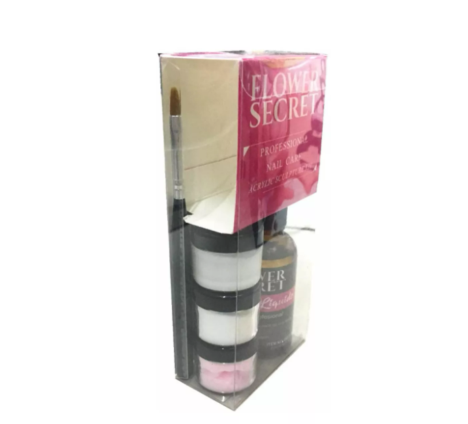 Kit Para Uñas Acrílicas 3 Polvos Pincel Y Monomero