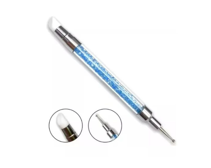 Set 5 Puntero Dobles Con Punta De Goma Para Manicure De Uñas